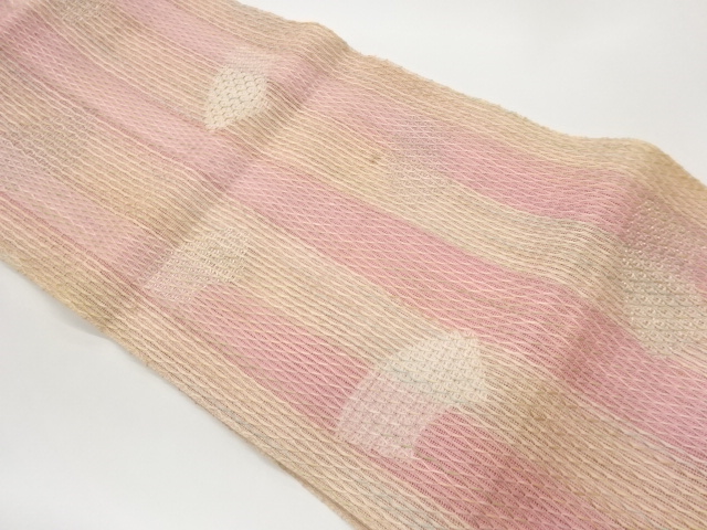 JAPANESE NAGOYA OBI FOR SUMMER / WOVEN JIGAMI PATTERN